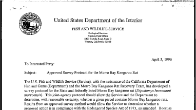 Survey Protocol for the Morro Bay Kangaroo Rat