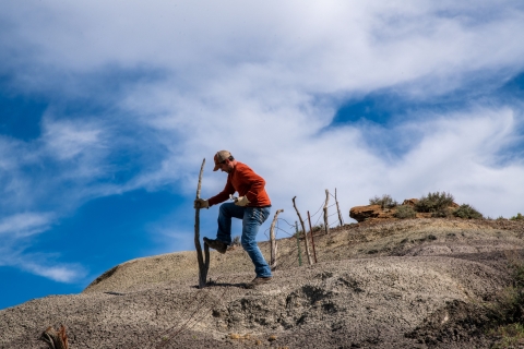 volunteer Montana Conservation Campout removes old fence at Charles M. Russell