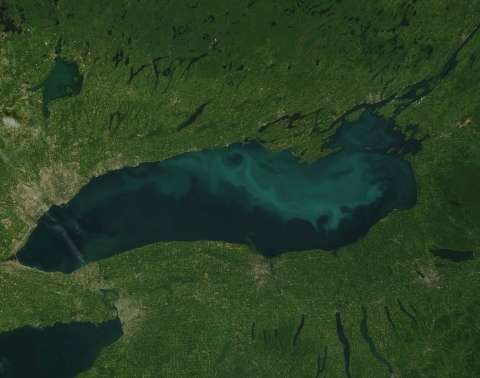 Satellite view of Lake Ontario