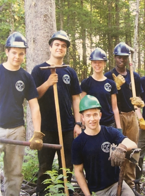Hard working crew with tools in hand at Moosehorn National Wildlife Refuge