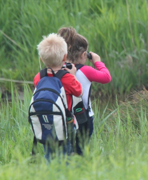 Kids on refuge trail