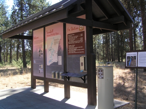 Turnbull's entrance fee kiosk on Smith Road is a short distance from Cheney Plaza Road. 