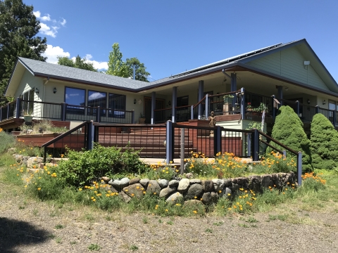 house with native plants 