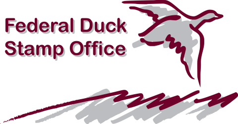 Duck shadow drawing with text representing the Federal Duck Stamp Office