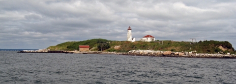 An image of The Falkner Island Research Station and Lighthouse