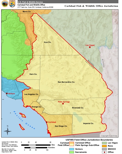 color coded map of Southern California