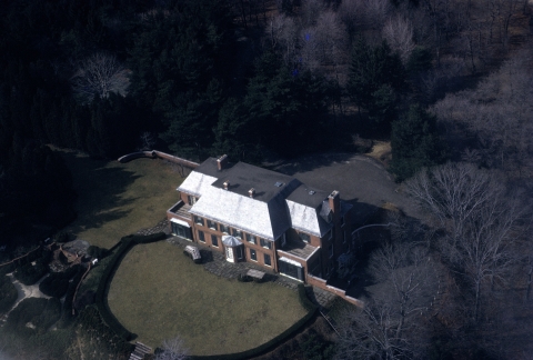 Aerial view of Target Rock mansion