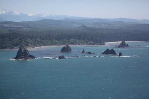 Some of Washington's coastal islands viewed from offshore
