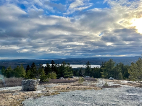 View from the top of Great Pond Mountain in East Orland, ME.