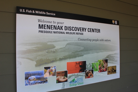 Welcome to Menekak Discovery Center Sign