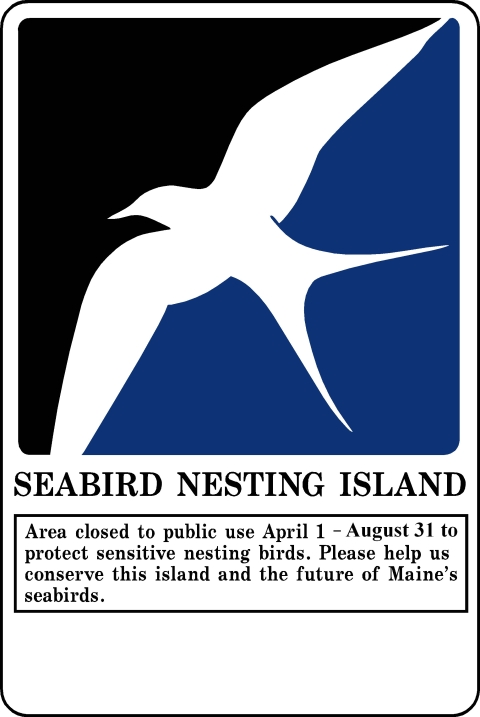 Seabird Nesting Island Sign April to August