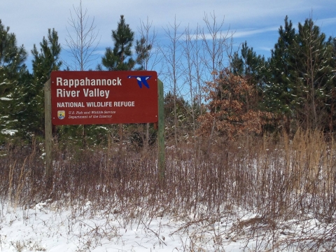 Rappahannock River Valley National Wildlife Refuge entrance sign