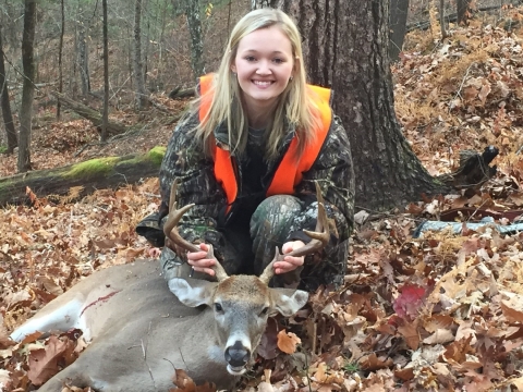 Whitetail deer 8 point buck harvested in the Chattahoochee National Forest 
