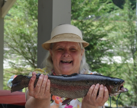Rainbow trout caught at Chattahoochee Forest National Fish Hatchery