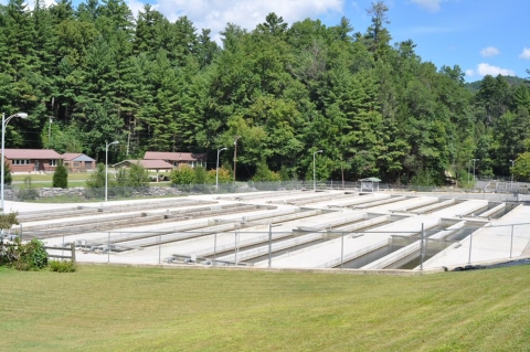 Forty six outdoor raceways for trout rearing at Chattahoochee Forest National Fish Hatchery