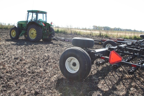 Preparing field for native plants at J.Clark Salyer National Wildlife Refuge