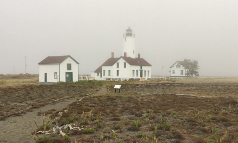 New Dungeness Light Station in the Fog