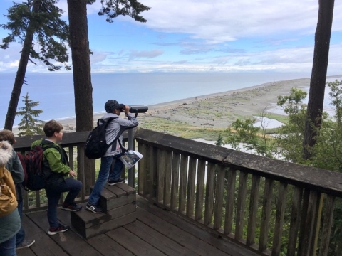 Children View Wildlife at the Lower Overlook