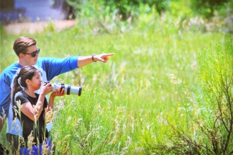 Visitors at Refuge taking photographs
