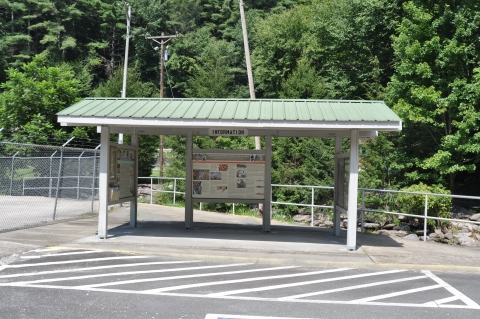 Visitor information kiosk at Chattahoochee Forest National Fish Hatchery