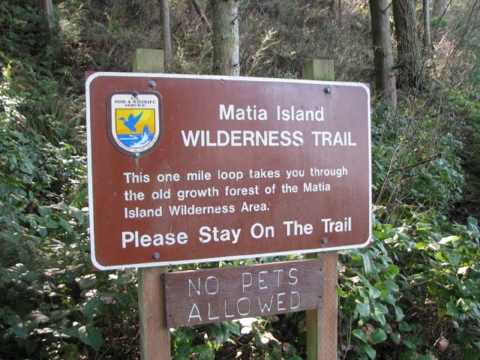 The Matia Wilderness Trail Sign