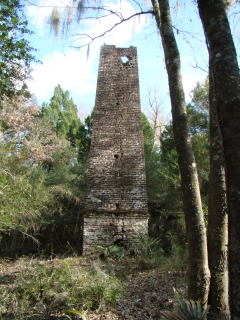 Rice mill chimney remains at Jehossee Island, E.F.H. ACE Basin NWR
