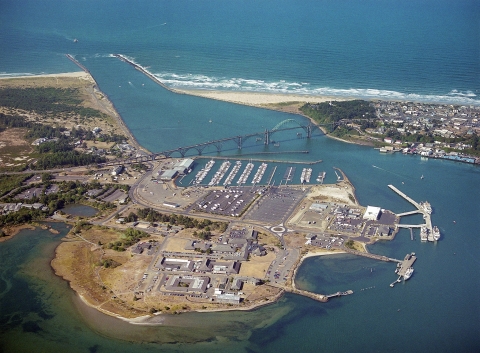 Aerial view of the Hatfield Marine Science Center Campus