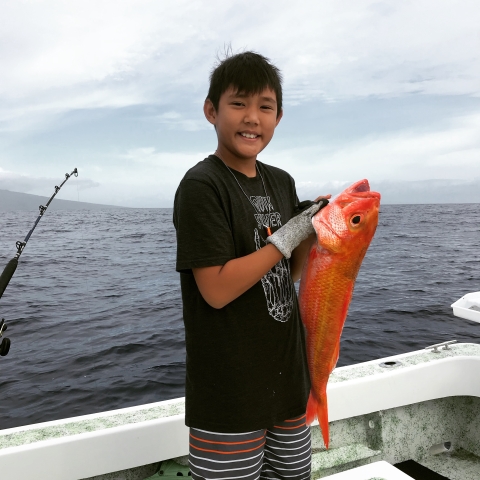 Youth ehu fishing, Hawai'i