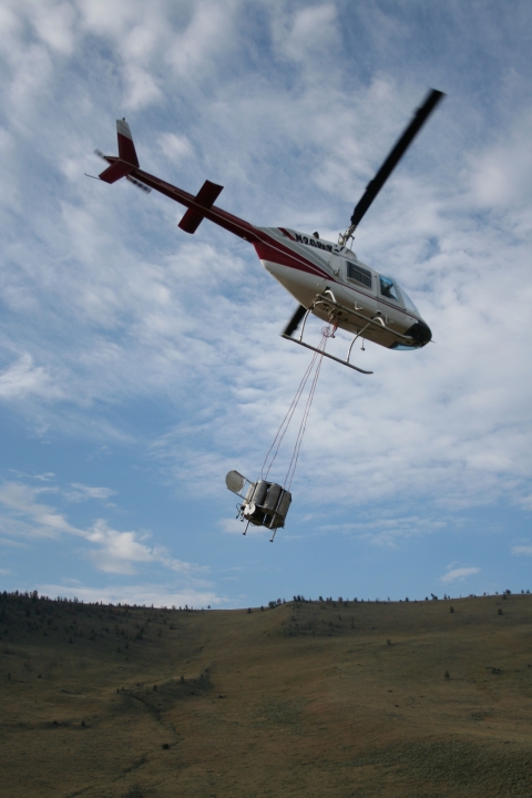 Sky aviation helicopter stocking Wind River Reservation