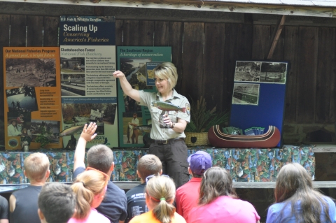 Education outreach provided off-site to students by Chattahoochee Forest National Fish Hatchery