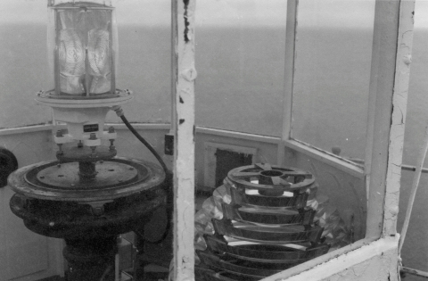 Huron Island Lighthouse newly automated light in 1972.