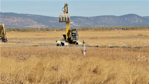 Excavator in Field at Tule Lake NWR