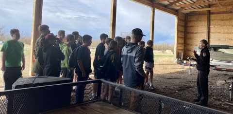 Local students visit the refuge 