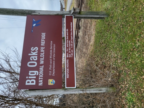 Entrance sign at Big Oaks National Wildlife Refuge