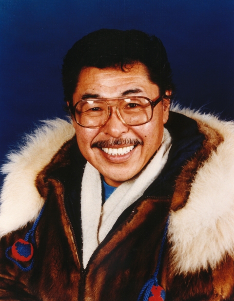 Portrait of a Yup'ik man in a traditional parka