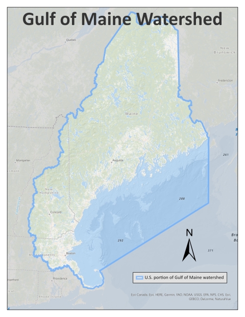 Map of Gulf of Maine Watershed