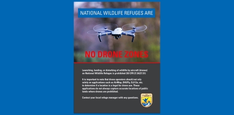 National Wildlife refuge Service No Drone Zone information flyer