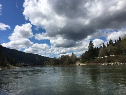 North Fork of the Clearwater River and a boat ramp