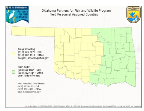 Oklahoma County Delineations for Partners Biologists
