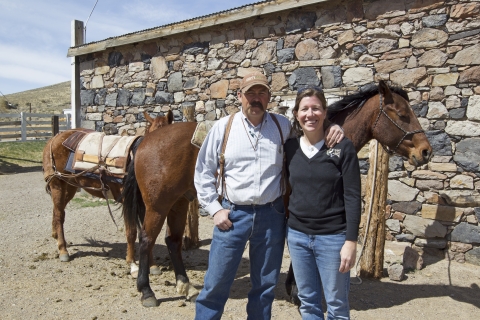 Partners for Fish and Wildlife: Making Friends First - Ranch Manager Duane Coombs with PFW Biologist Susan Abele at the Smith Creek Ranch in central Nevada