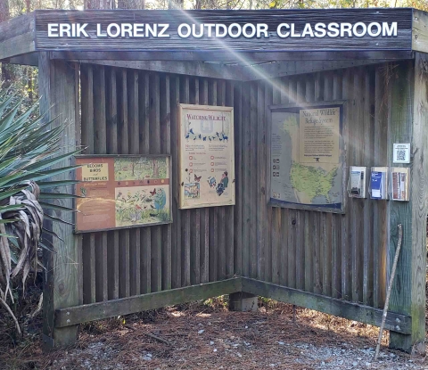 Eric Lorenz Outdoor Classroom kiosk with interpretive panels