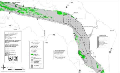 Map of Lower Pool 11 on the Upper Mississippi River National Wildlife and Fish Refuge