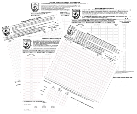 Migratory Bird Hunter Survey (Harvest Survey) Diary Forms