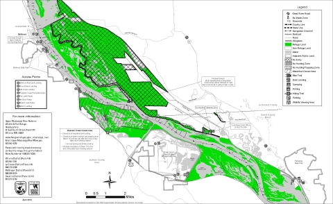 Map of Upper Pool 13 on the Upper Mississippi River National Wildlife and Fish Refuge