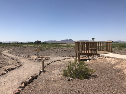 Desert Trail and observation platform at Cibola NWR.