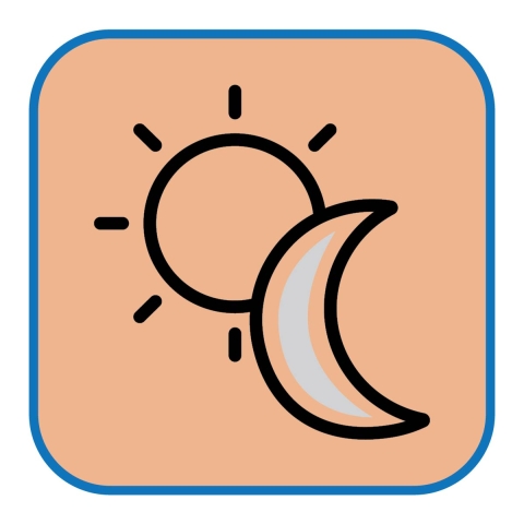 Icon of a sun and moon