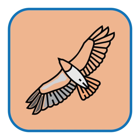 Icon of a raptor flying