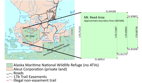 Adak Mt Reed Area boundary