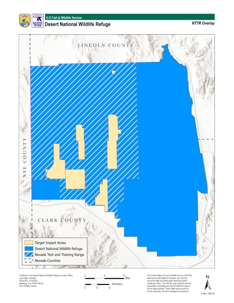 Map of Desert NWR delineating the open and closed portions of the refuge. 