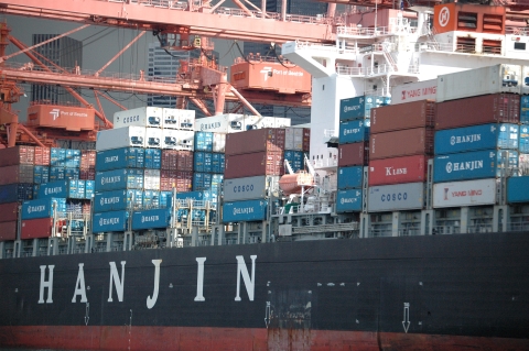 Container ship at Port of Seattle